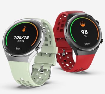 Smartwatch męski na zielonym pasku Rubicon RNCE68. Bluetooth. Zdalne rozmowy przez zegarek ✓zdrowy styl życia✓ (2).jpg